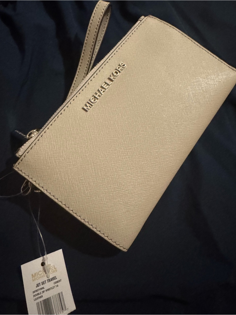 Michael Kors Neutral Beige Saffiano Wristlet Clutch